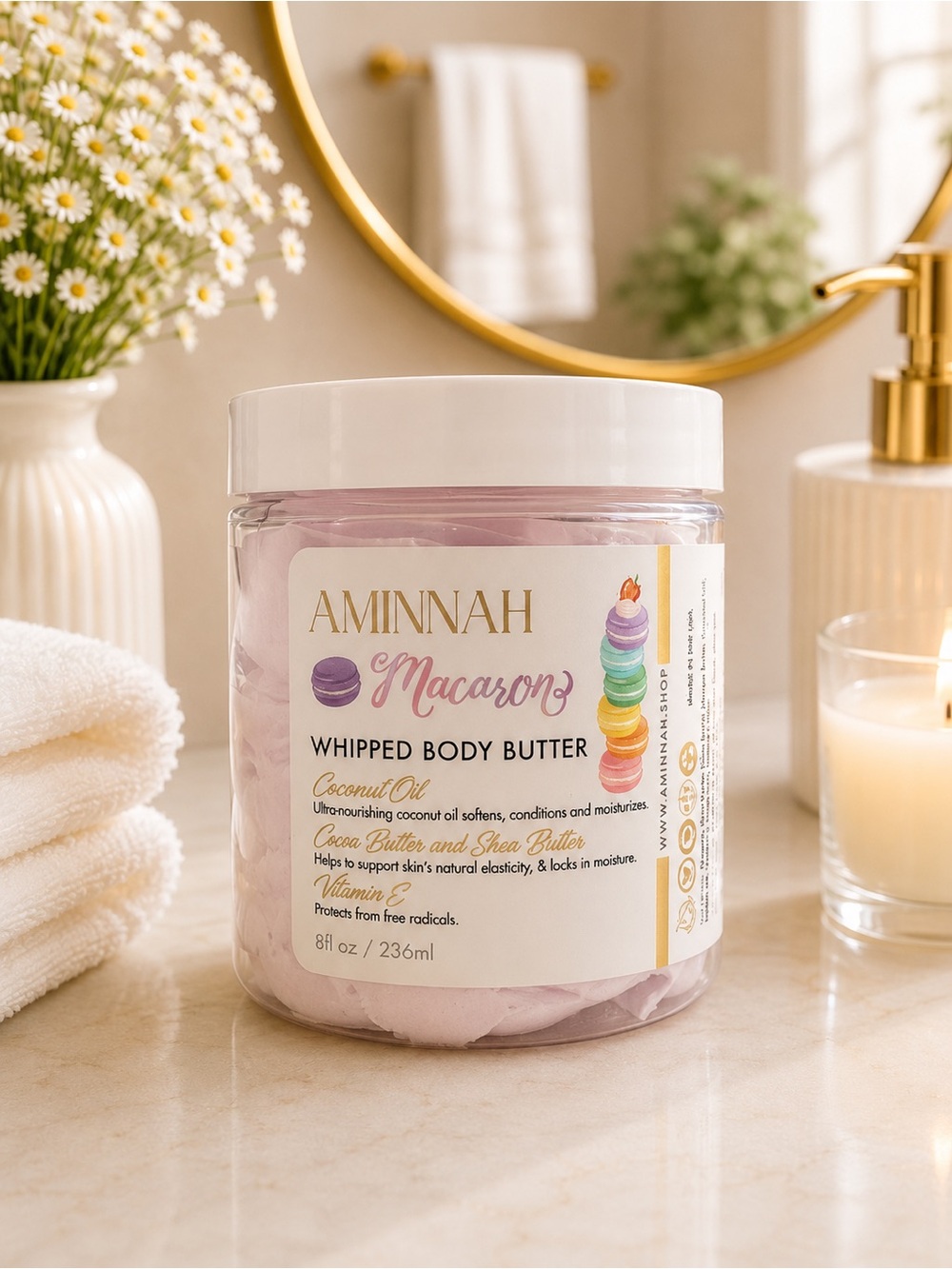 🆕 Aminnah Macaron Whipped Body Butter